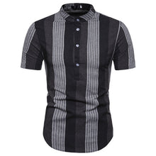 Load image into Gallery viewer, Dropshipping Male Polos Striped Slim Fit Short Sleeve Stand Collar Polo Shirt Men