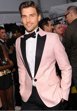 Load image into Gallery viewer, Groomsmen Peaked Black Lapel Groom Tuxedos Burgundy Mens Suit Wedding Best Man (Jacket+Pants+Tie) high quality Suits