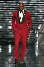 Load image into Gallery viewer, Groomsmen Peaked Black Lapel Groom Tuxedos Burgundy Mens Suit Wedding Best Man (Jacket+Pants+Tie) high quality Suits