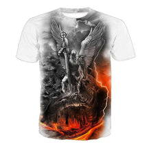 Load image into Gallery viewer, Cloudstyle 2019 Skull 3D Tshirts Men Women Angel Demon War 3D Print Short Sleeve Tees Shirts Streetwear Summer Top Plus Size 5XL