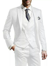 Load image into Gallery viewer, Groomsmen Peaked Black Lapel Groom Tuxedos Burgundy Mens Suit Wedding Best Man (Jacket+Pants+Tie) high quality Suits